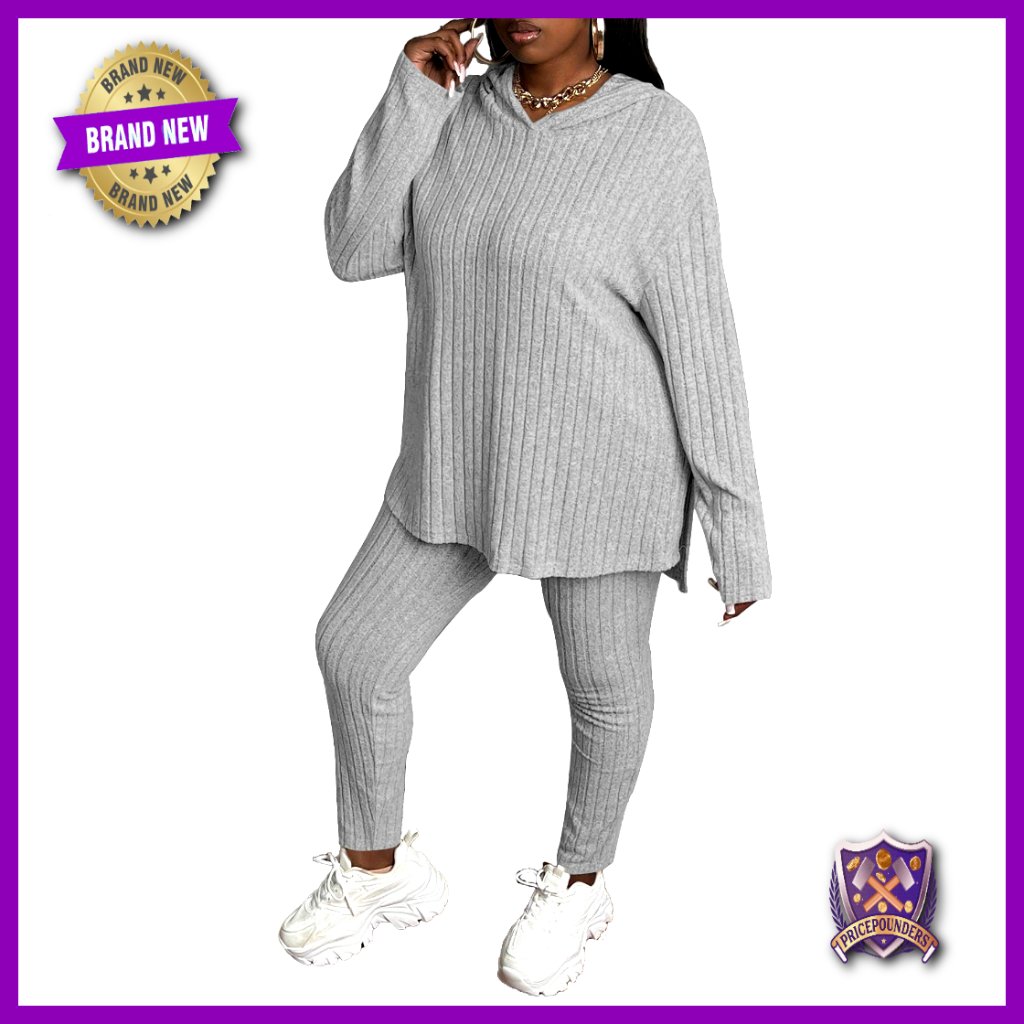 Plus Size Sweatsuit Set Long Sleeve Hoodie Joggers Lounge Athletic